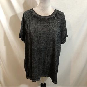 Studio By Energy Zone Black Heathered Short Sleeve Top - Women’s 2X, Bust 25”
